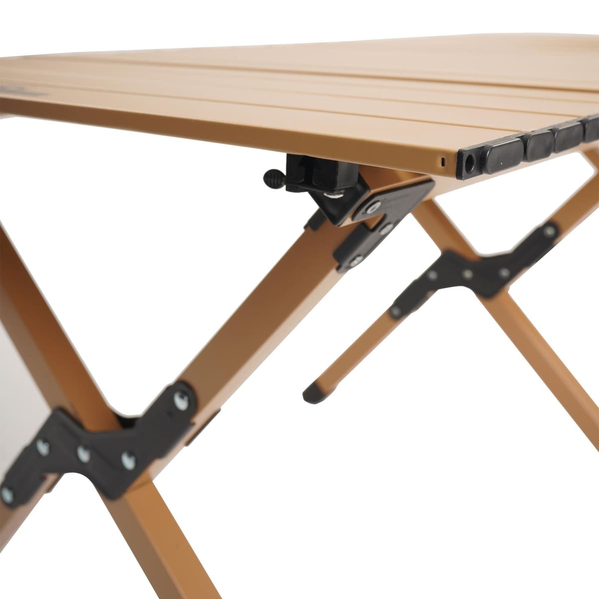 Atlas table leg and hinge, close-up