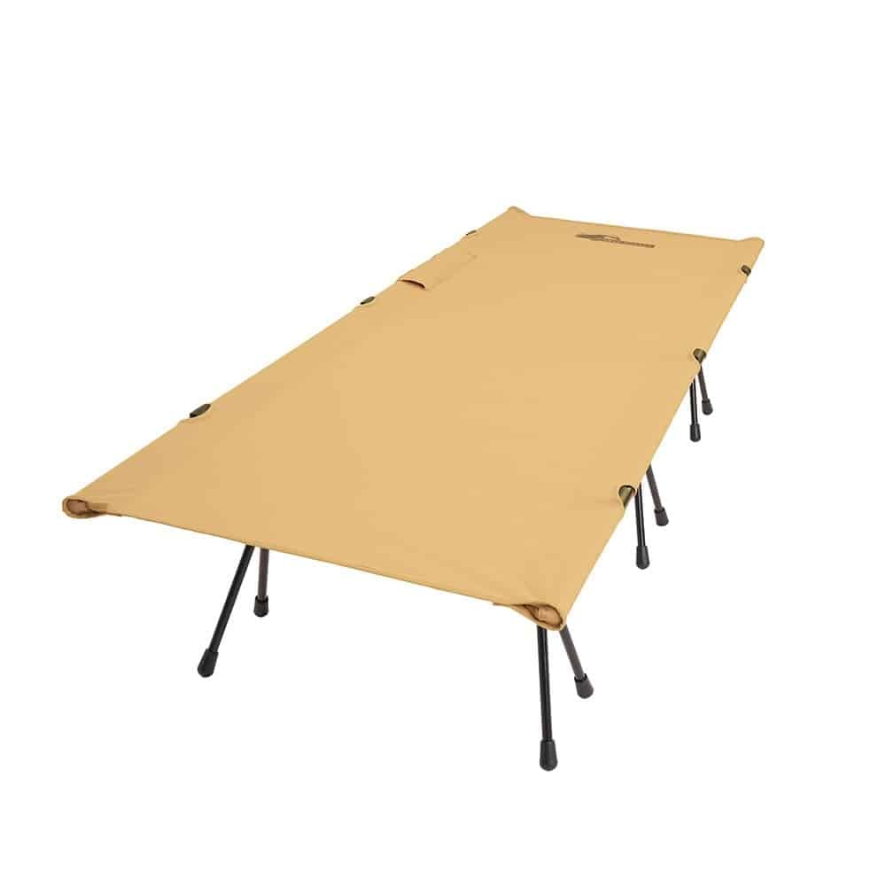 Bifrost camping cot, three-quarter view