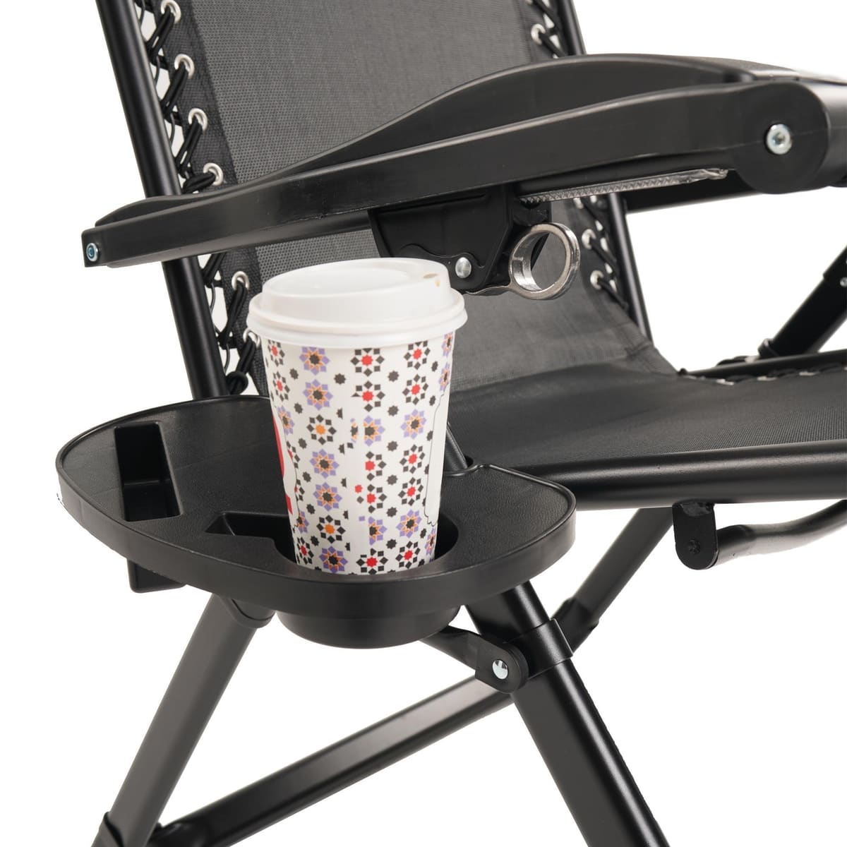 Heimdall side table and cup holder, close-up