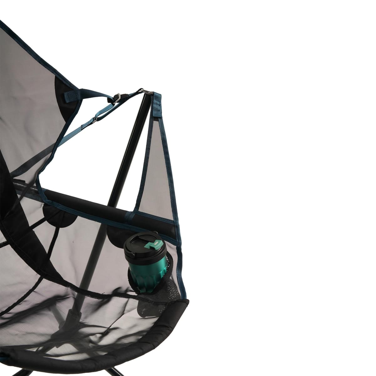Thor seat mesh and cup holder, close-up