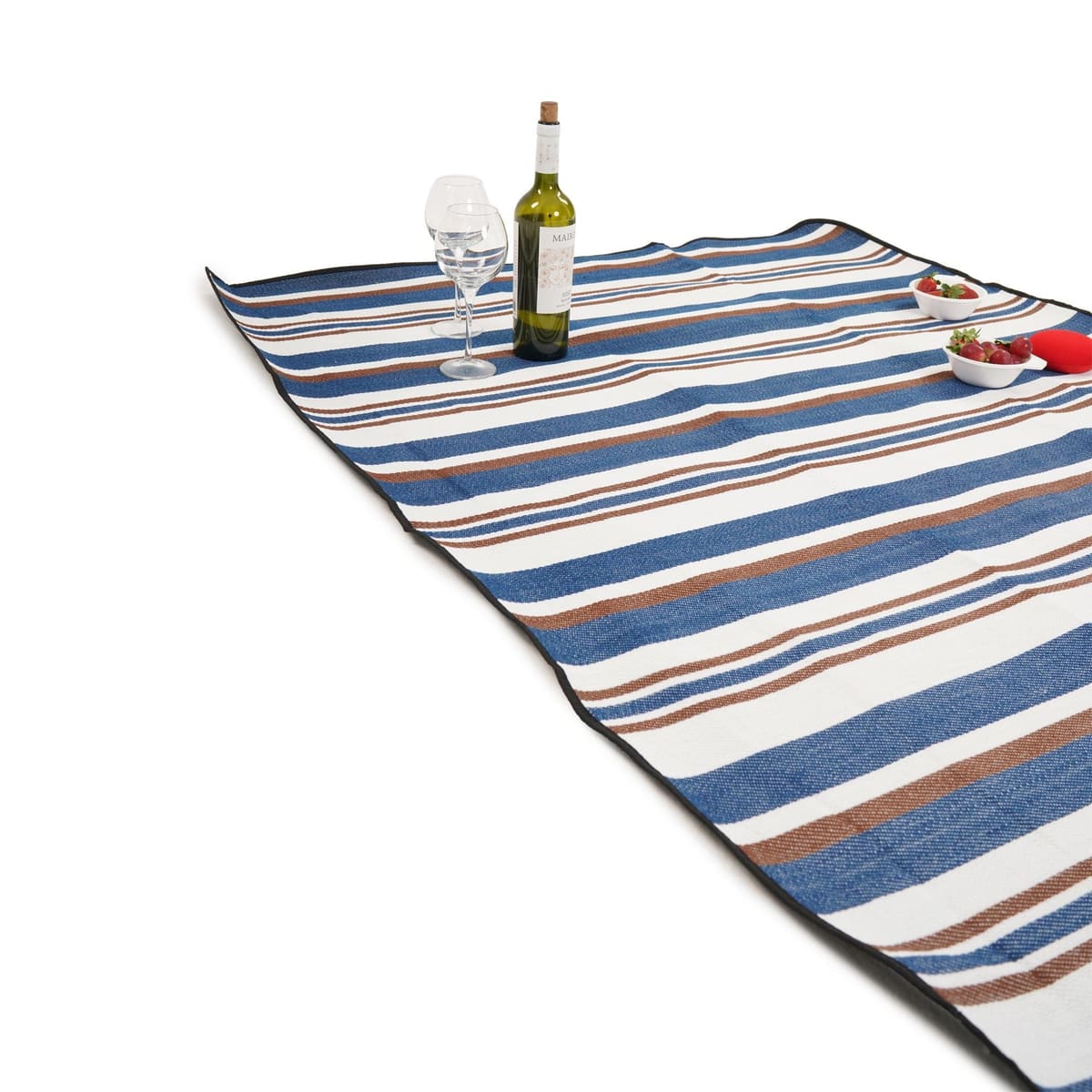 Wunjo picnic blanket spread out with wine glasses